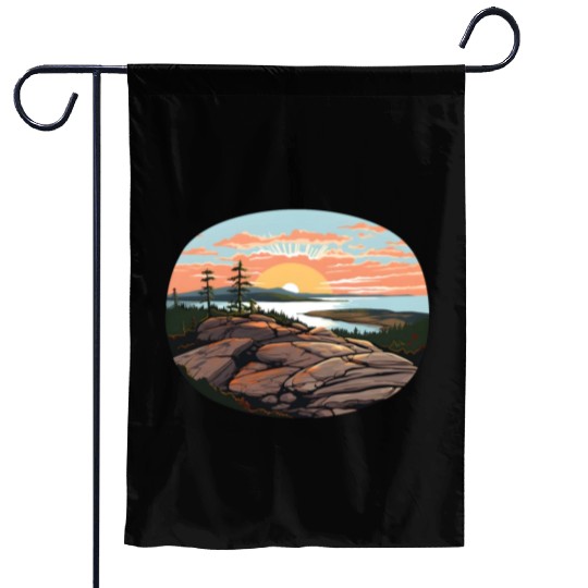Cadillac Mountain Sunrise Garden Flags