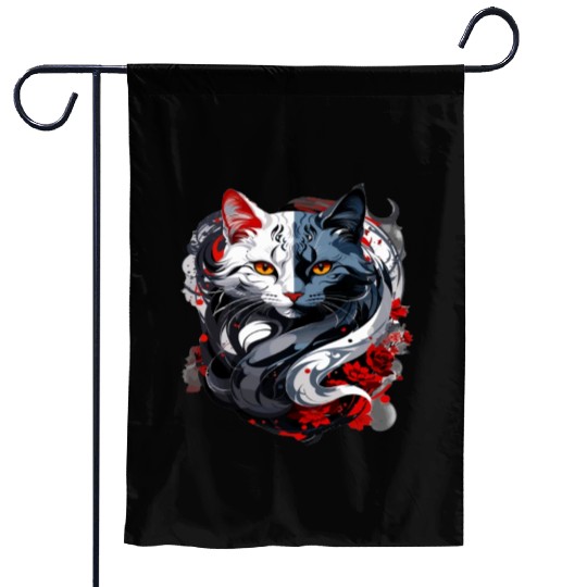 CrazyCat Kitten Meow Lovers Cat Silhouette Apparel Garden Flags