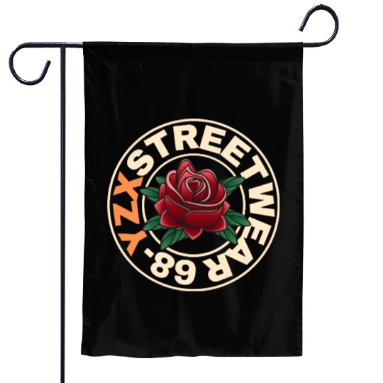 Streetwear red rose Garden Flags
