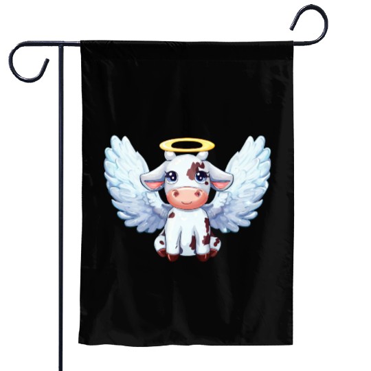 cow angel wings farm halo Garden Flags