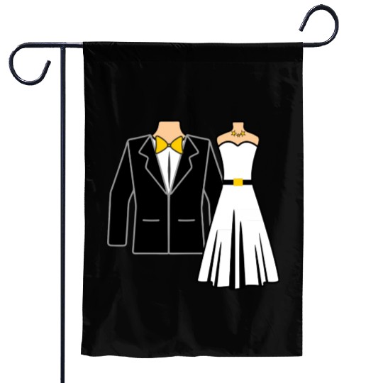 Wedding clothes bride groom Garden Flags