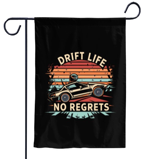 Vintage Drift Life No Regrets Garden Flags