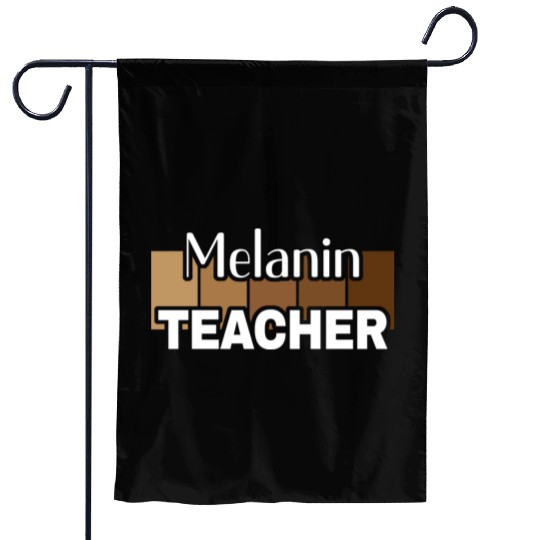 Melanin Teacher Life Afro Teacher African American Garden Flags