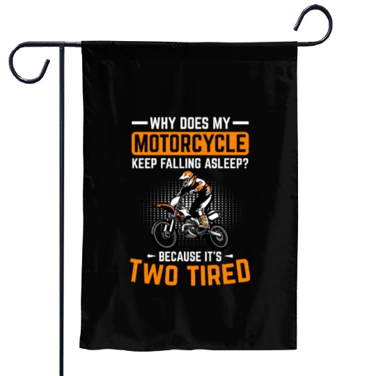Motorcycle Two Tired Motocross Pun Dirt Bike Garden Flags
