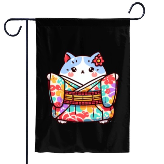 Japanese cat or Neko Garden Flags
