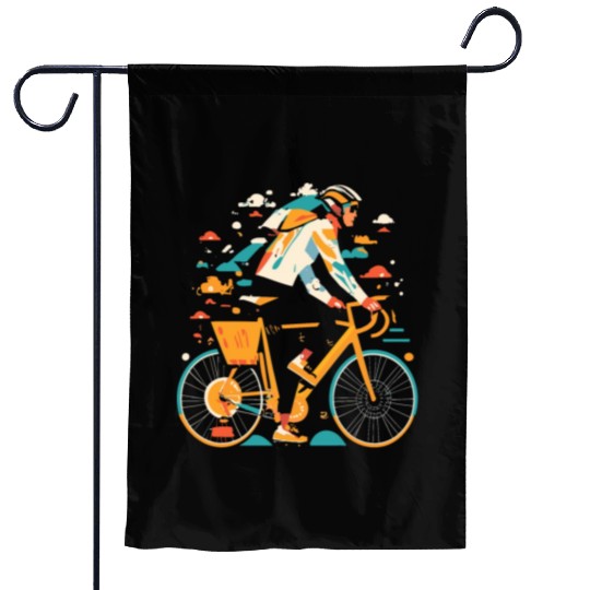 All Seasons Cyclist Gift Garden Flags