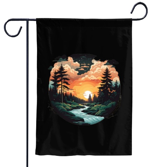 Immerse in Serene Wilderness: Woodland Forest Garden Flags