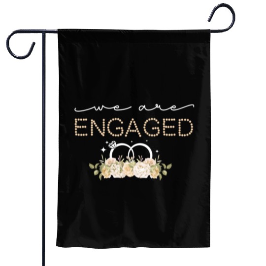 Couple Matching Fiancé Engagement Bride Garden Flags