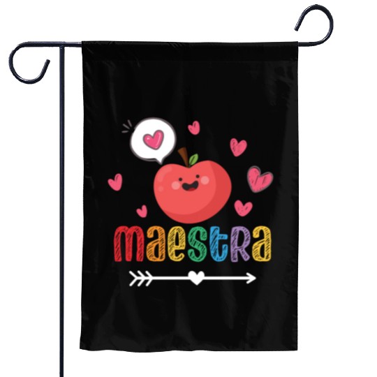 Maestra Bilingual Spanish Teacher team Garden Flags