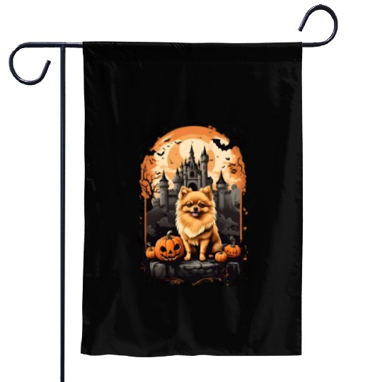 Pomeranian Boo-tiful Halloween Delight Garden Flags