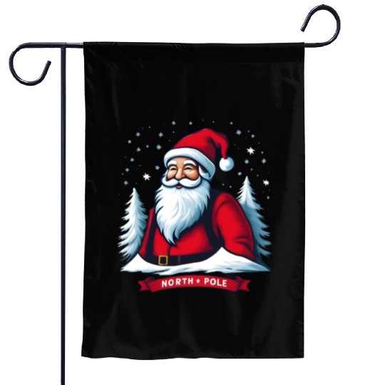 North Pole santa merry christmas Garden Flags