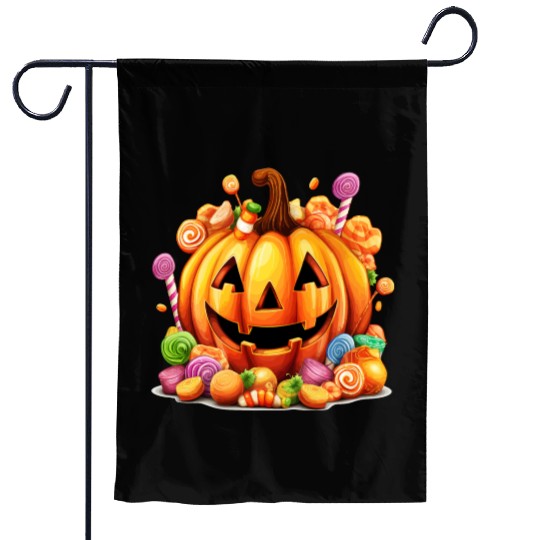 Funny Halloween Cute Pumpkin Sugar Spell Garden Flags
