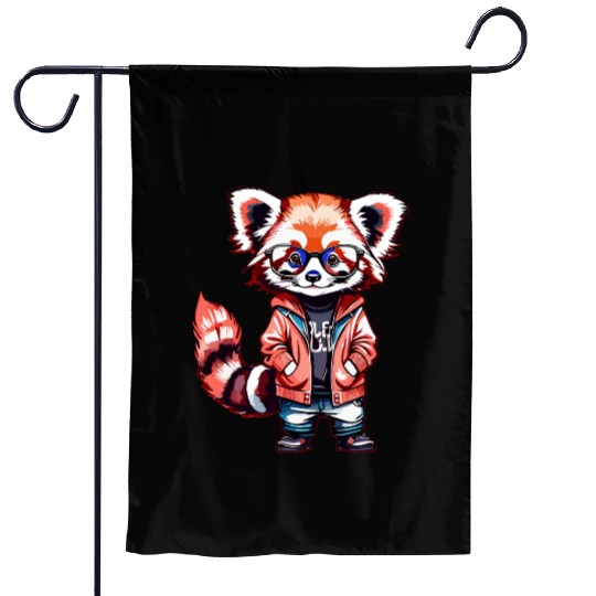 Red Panda Cub Watercolor Garden Flags