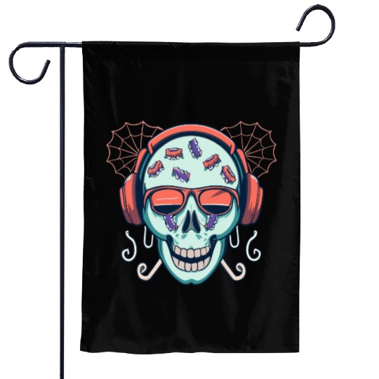 Skull Candy Halloween For Music Garden Flags