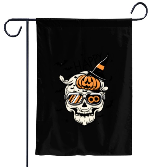 Skull Candy Punppkin Halloween Garden Flags