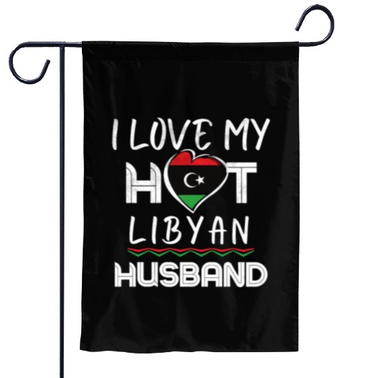 Funny Libyan Husband Proud Wife Garden Flags