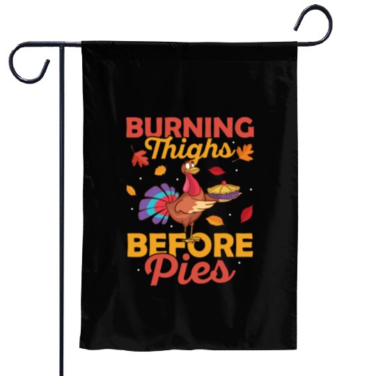Burning Thighs Before Pies Fitness Thanksgiving Garden Flags