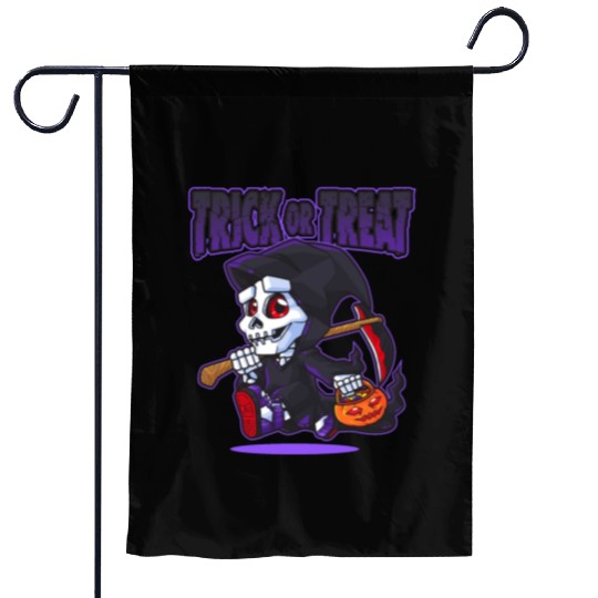 Halloween Trick or Treat Grim Reaper Garden Flags