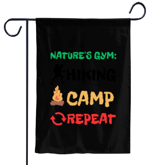 Nature's Gym: Hiking Camp Repeat Camping Hiking Garden Flags