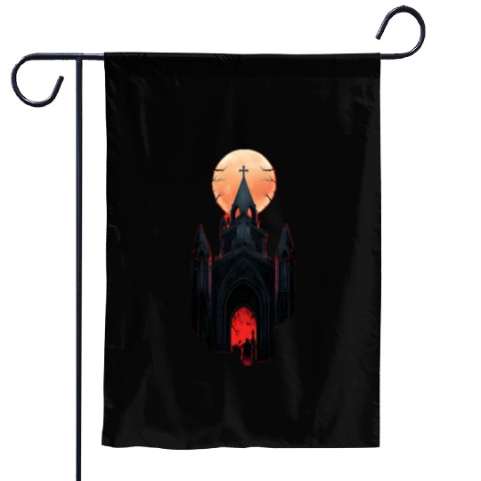 Midnight Citadel Garden Flags