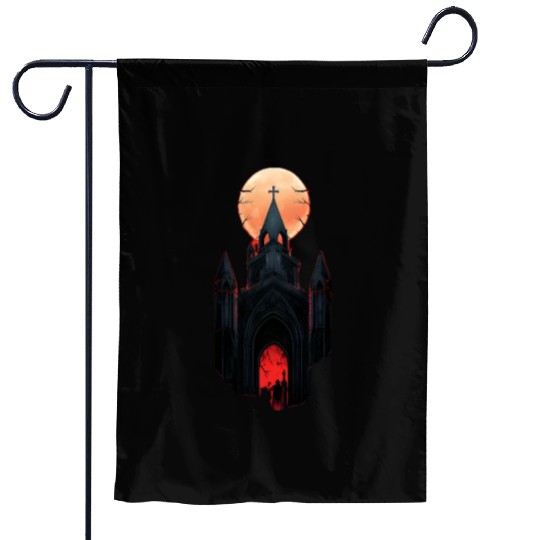 Midnight Citadel Garden Flags