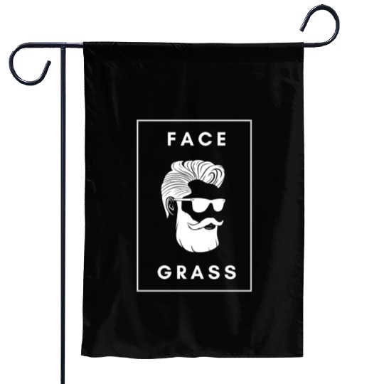 Face Grass, White beard, Black and White Garden Flags