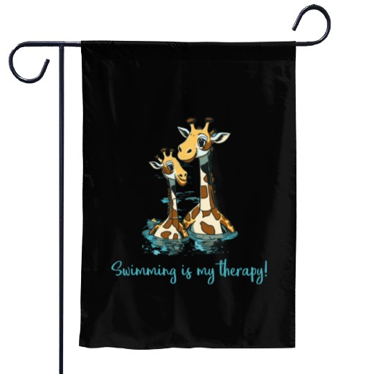 swimming is my therapy - lifeguard Garden Flags