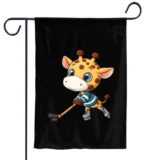 Giraffe Ice Hockey Player: A fun and unique design Garden Flags