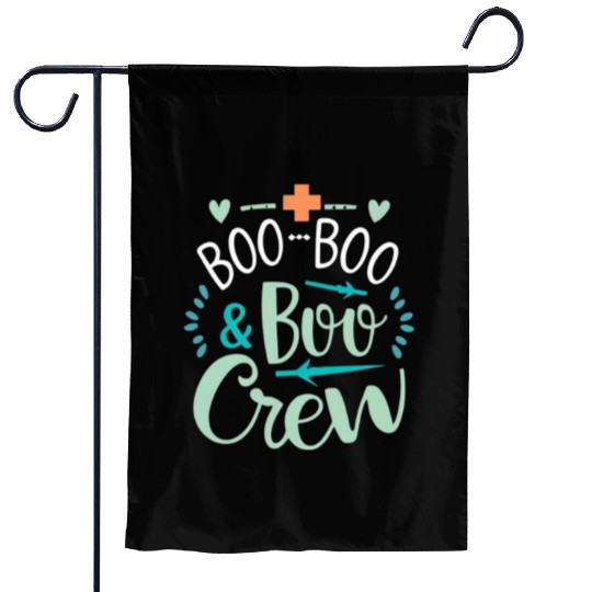 Boo Boo Crew Ghost Halloweent-chirt Garden Flags