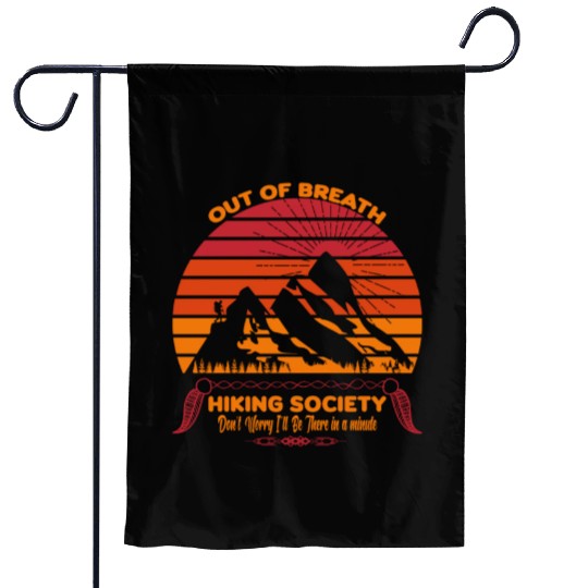 Out of Breath Hiking Society Garden Flags