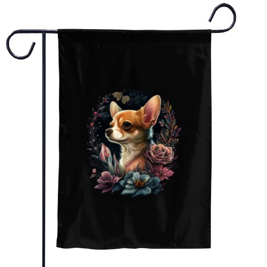 Chihuahua | Cute Dog | Beautiful | Flowers | Girl Garden Flags