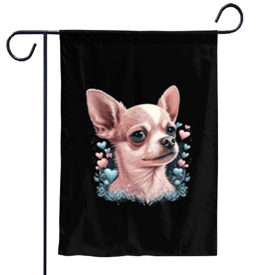 Chihuahua | Cute Dog | Beautiful | Flowers | Girl Garden Flags