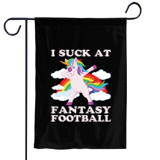I suck at fantasy football dabbing unicorn funny Garden Flags