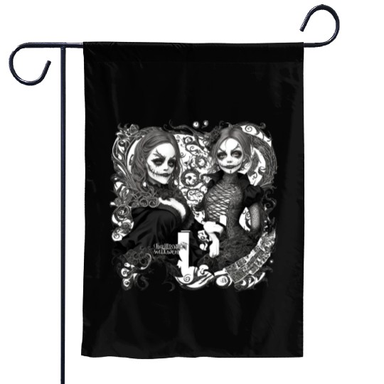 Young witch and pumpkin Halloween 2 Garden Flags