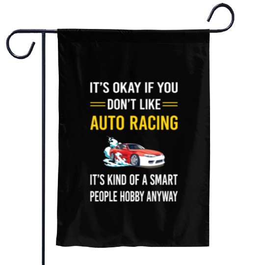 Smart People Auto Racing Automotive Autosport Garden Flags