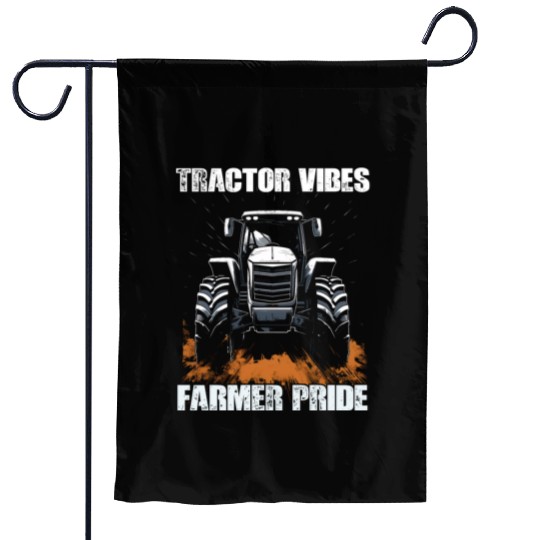 Tractor Vibes Farmer Pride Agriculture Gift Garden Flags
