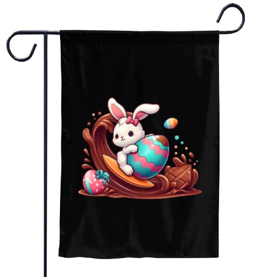 Easter Bunny Surfboard Chocolaty Waves Garden Flags