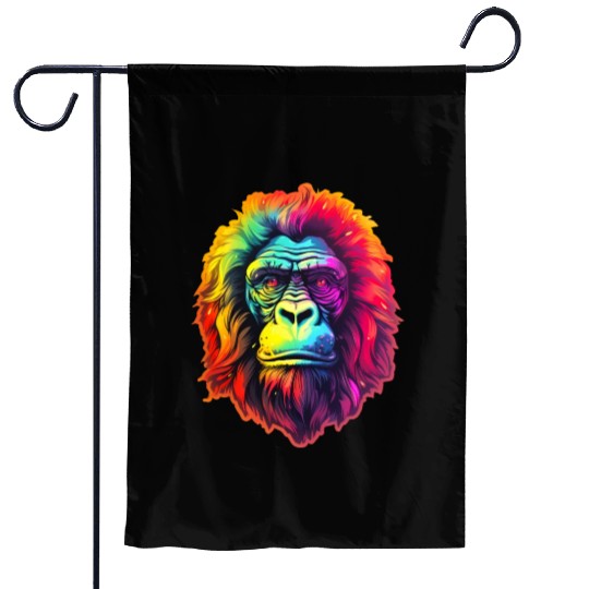 Gorilla Chic in Vibrant Psychedelic Zoo Garden Flags