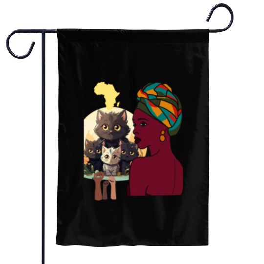 BLACK HISTORY CAT Garden Flags