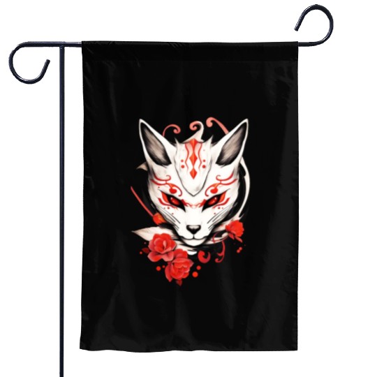 Kumiho Fox Maske Japan Kitsune Samurai Anime Garden Flags
