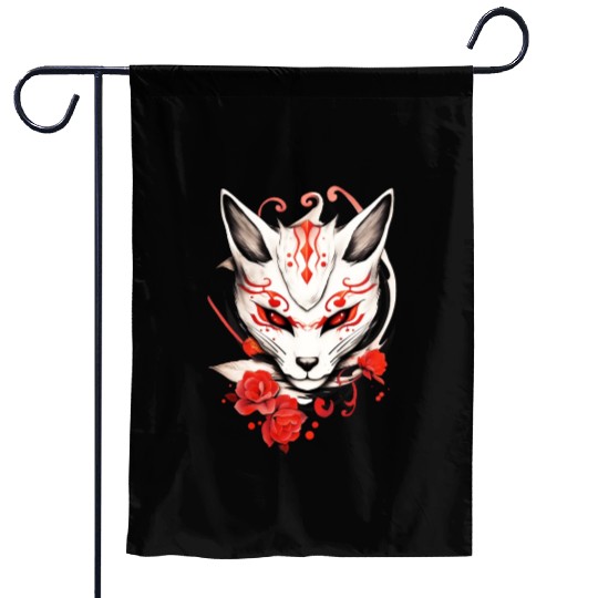 Kumiho Fox Maske Japan Kitsune Samurai Anime Garden Flags