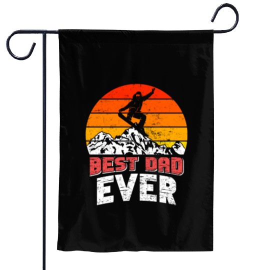 Snowboarder Best Dad Ever Snowboarding Freestyle Garden Flags