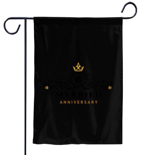 6th Wedding Anniversary Garden Flags