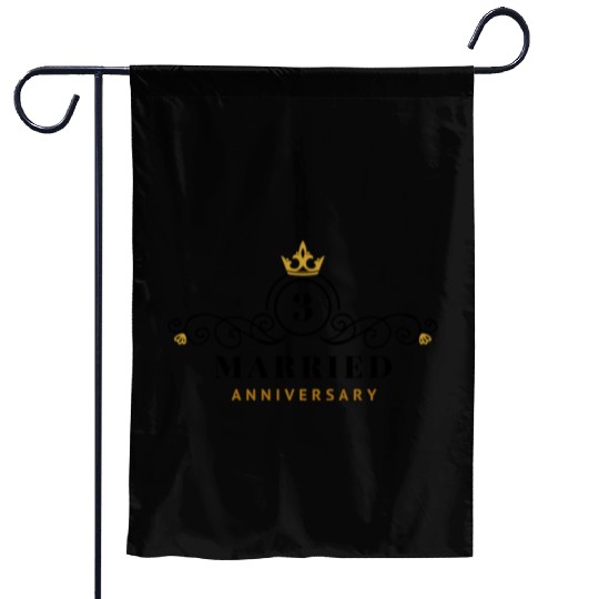 3rd Wedding Anniversary Garden Flags