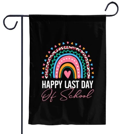 Happy Last Day Of School Teacher Student Summer Garden Flags