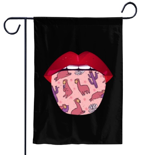 Alpaca Alpaka Lips Garden Flags