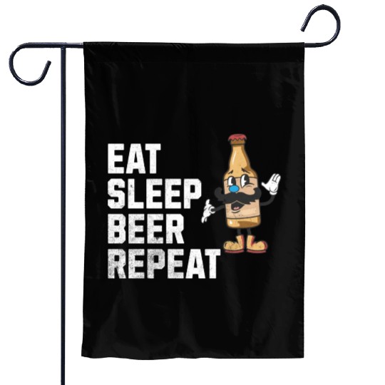 Eat, Sleep, Beer, Repeat: The Life of a Beer Lover Garden Flags
