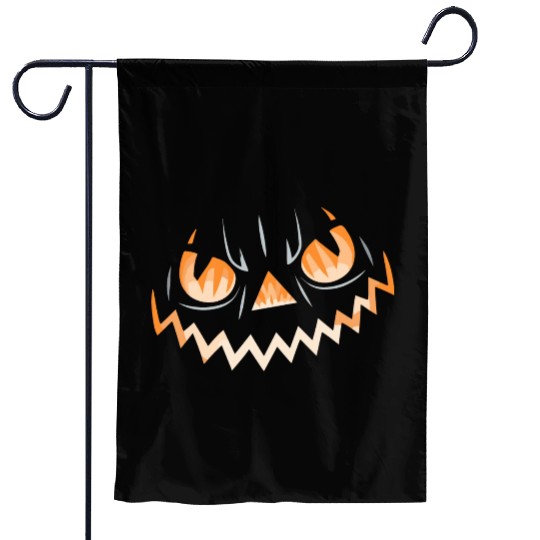 Creepy Jack o Lantern Carved Halloween Pumpkin Garden Flags
