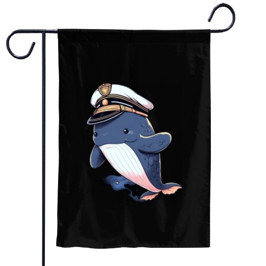Whale Sailor Cap Boat Captain Cap Boating Whale Garden Flags