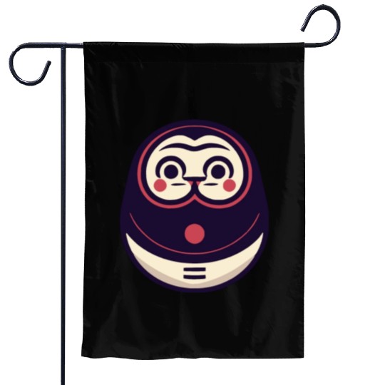 Kawaii Cat Face Daruma Doll Garden Flags